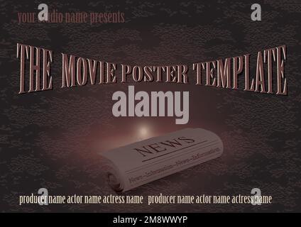 movie poster template vector illustration Stock Vector
