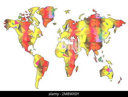 world map illustration. vector abstract world map illustration Stock Vector
