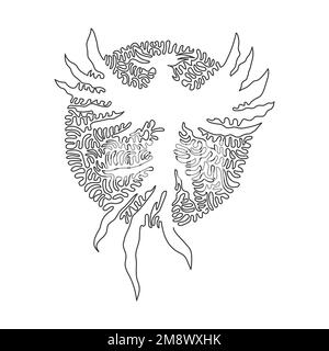 Continuous one line drawing of phoenix's huge mysterious bird. Single line editable vector, illustration phoenix has a beautiful crest on its head Stock Vector