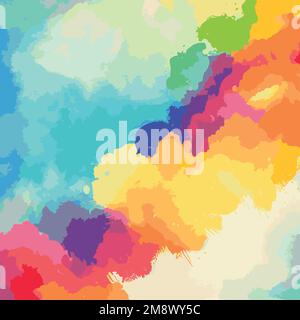 Realistic multicolored watercolor texture on a white background - Vector illustration Stock Vector