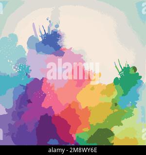 Realistic multicolored watercolor texture on a white background - Vector illustration Stock Vector