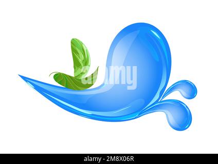 water illustration isolated on white background Stock Vector