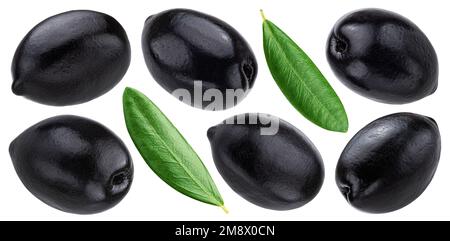 Black olives isolated on white background Stock Photo