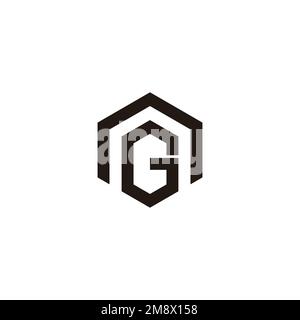 letter g home hexagonal logo vector Stock Vector