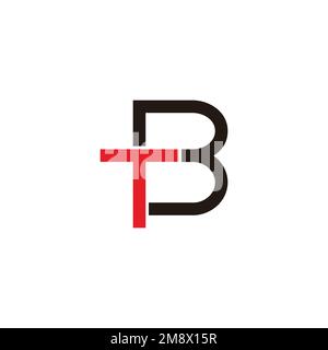 letter bt simple linked colorful logo vector Stock Vector