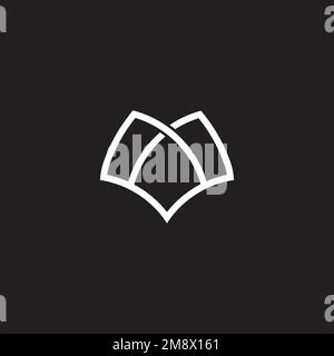 simple abstract book line overlap logo vector Stock Vector