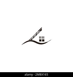 home ground curves simple logo vector Stock Vector