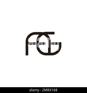 letter ag simple linked overlap logo vector Stock Vector