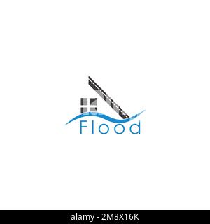 home wavy flood water symbol icon vector Stock Vector