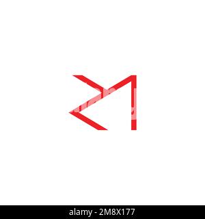 letter zm abstract simple geometric lines logo vector Stock Vector
