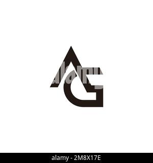 letter ag simple geometric arrow logo vector Stock Vector