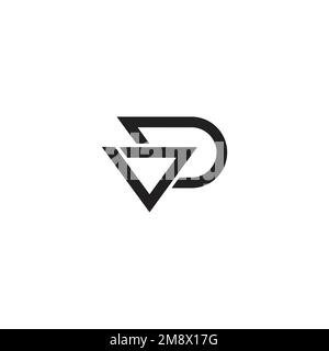 letter vd triangle simple geometric line logo vector Stock Vector