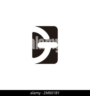 letter gt negative space simple geometric logo vector Stock Vector