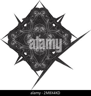 Abstract Ornamental Flower Among The Thorns Vector Stock Vector