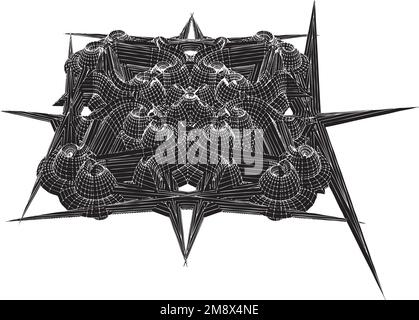 Abstract Ornamental Flower Among The Thorns Vector Stock Vector
