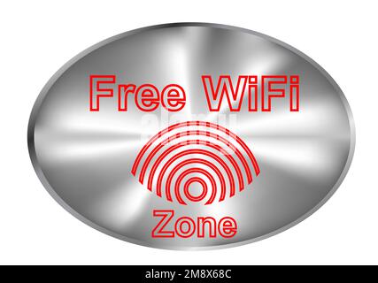 Free WiFi Zone sign vector illustration on white Stock Vector