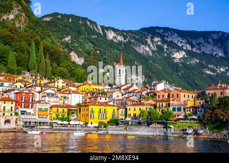 Street view of Bellagio village in Lake Como, in Italy. Stock Photo