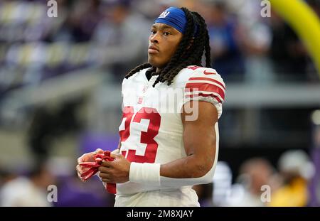 New York Giants running back Gary Brightwell (23) stands on the