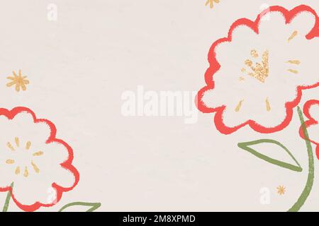 Chinese National Day flower border frame vector Stock Vector