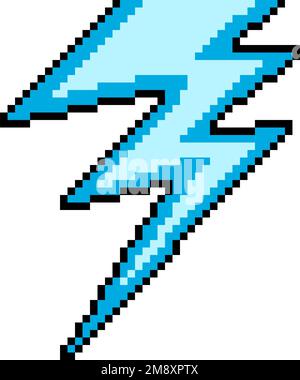 Cartoon blue electric thunder bolt effect, thunderstorm lightning ...