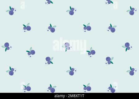 Vector seamless blueberry pattern pastel background Stock Vector
