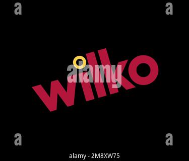 Wilko retail, er Wilko retail, er, rotated logo, black background Stock Photo