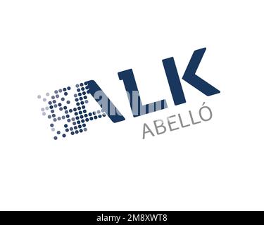 ALK Abello, rotated logo, white background Stock Photo
