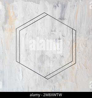Hexagon black frame on grunge background vector Stock Vector