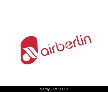 Air Berlin, rotated logo, white background Stock Photo