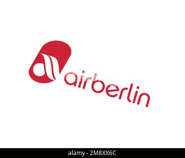 Air Berlin, rotated logo, white background B Stock Photo