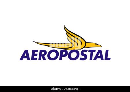 Aeropostal Alas de Venezuela, Logo, White Background Stock Photo