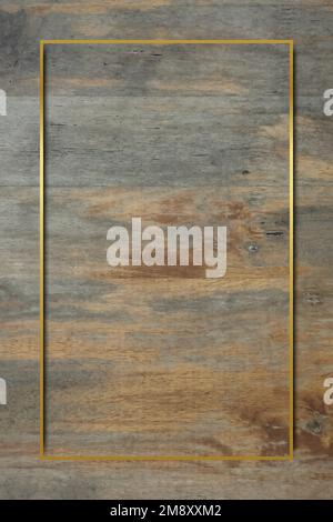 Gold frame on grunge wooden background vector Stock Vector