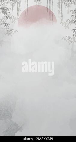 Gray blank leafy frame vector Stock Vector