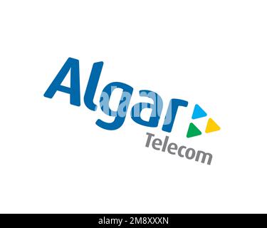 Algar Telecom, rotated logo, white background B Stock Photo