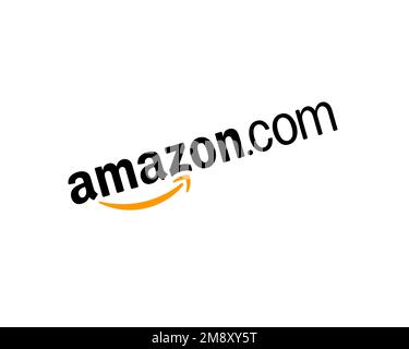 Amazon Appstore, Rotated Logo, White Background Stock Photo