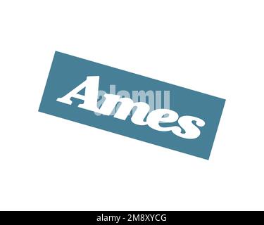 Ames department store, rotated logo, white background B Stock Photo