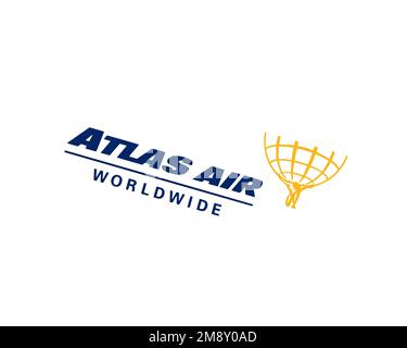 Atlas Air, rotated logo, white background B Stock Photo