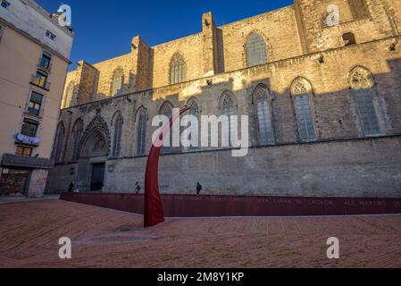 Monument in the Fossar de les Moreres (Grave of the Mulberries), one of the scenes of the siege of Barcelona in 1714 (Barcelona, Catalonia, Spain) Stock Photo