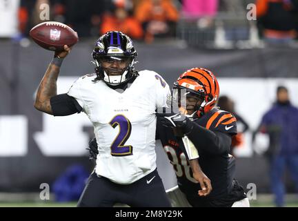 AFC quarterback Tyler Huntley (2) of the Baltimore Ravens smiles during the  flag football event at the Pro Bowl Games, Sunday, Feb. 5, 2023, in Las  Vegas. (Doug Benc/AP Images for NFL