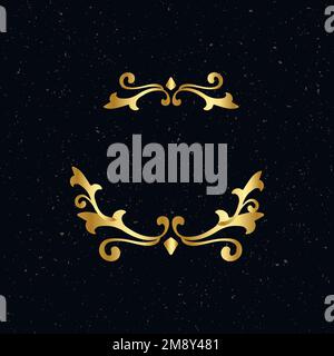 Gold classy frame ornaments vector vintage Stock Vector