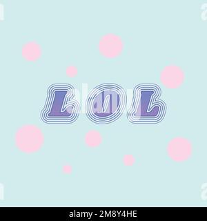 Lol retro font typography vector Stock Vector
