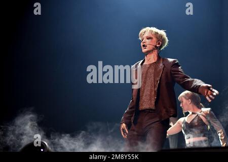 Jackson Wang performs at the Zenith concert hall in Paris, France