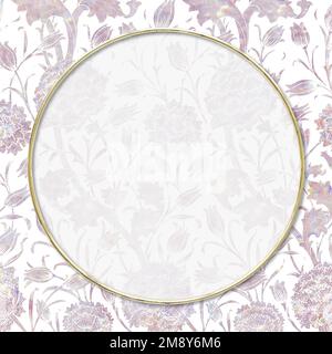Vintage vector holographic pastel floral frame remix from artwork by William Morris Stock Vector