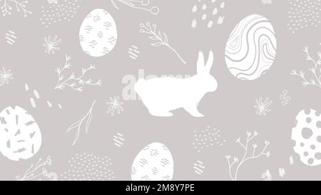 Neutral gray Easter pattern background vector Stock Vector
