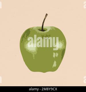 Vectorized green apple fruit design element Stock Vector