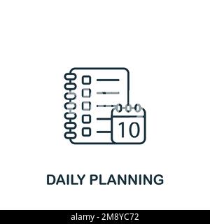 Diily Planning icon. Monochrome simple Time Management icon for templates, web design and infographics Stock Vector