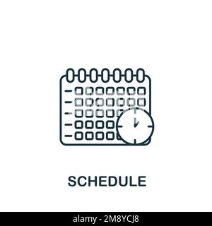 Schedule icon. Monochrome simple Time Management icon for templates, web design and infographics Stock Vector