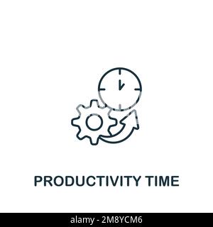 Productivity Time icon. Simple line element time management symbol for templates, web design and infographics. Stock Vector