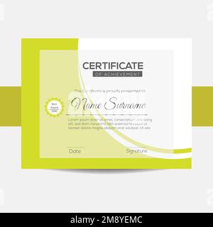 Professional Certificate template. certificate design, certificate template. Designed for diploma, award, business, university, school, and corporate Stock Vector