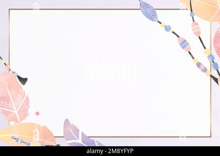 Watercolor feather frame vector Boho style Stock Vector Image & Art - Alamy